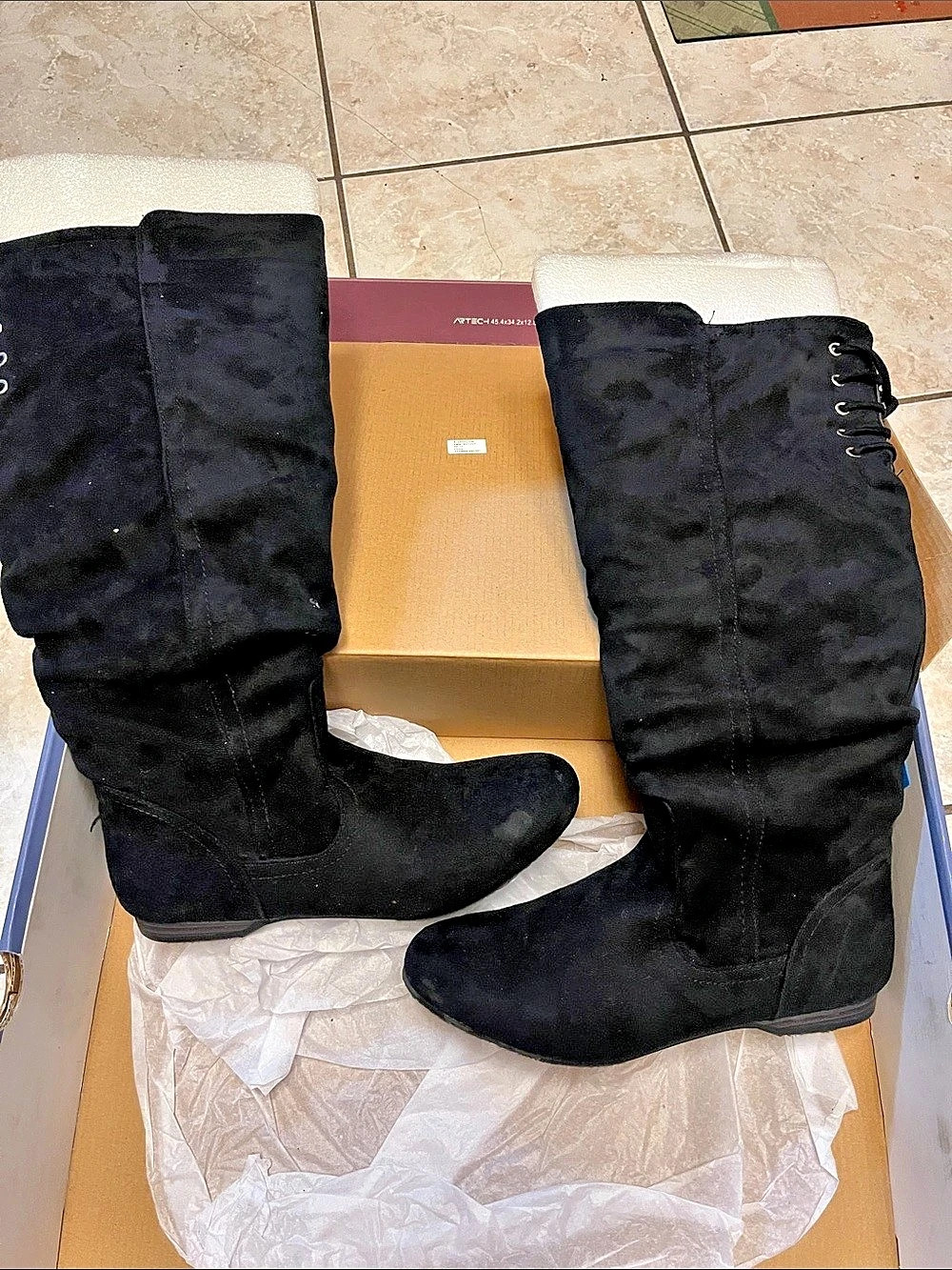 Austin Trading Company Hazel II Black Over-the-Knee Suede Boots 8.5 NIB